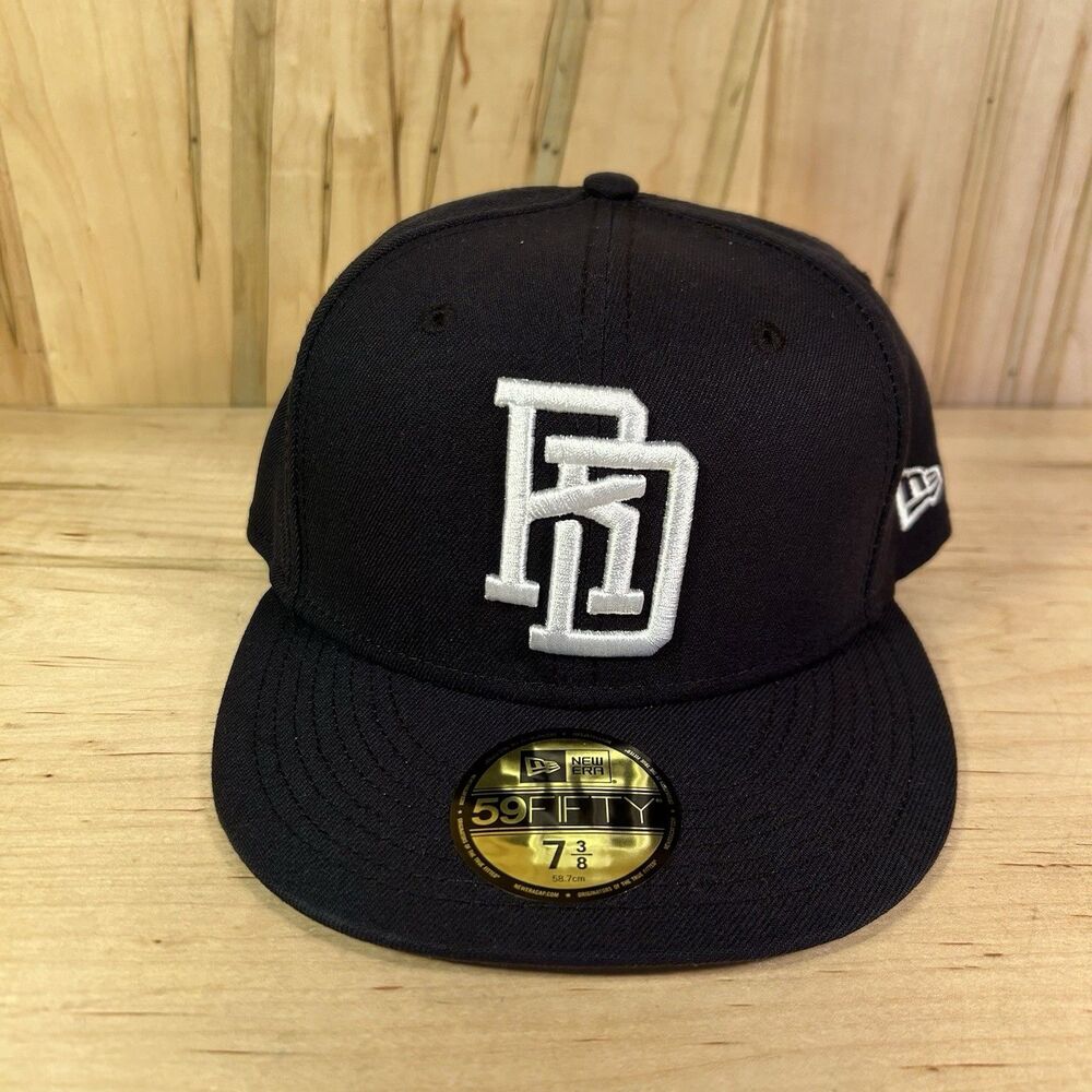 NEW ERA 59 FIFTY DOMINICAN REPUBLIC WORLD BASEBLL FITTED HAT MENS SZ 7 3/8 NAVY